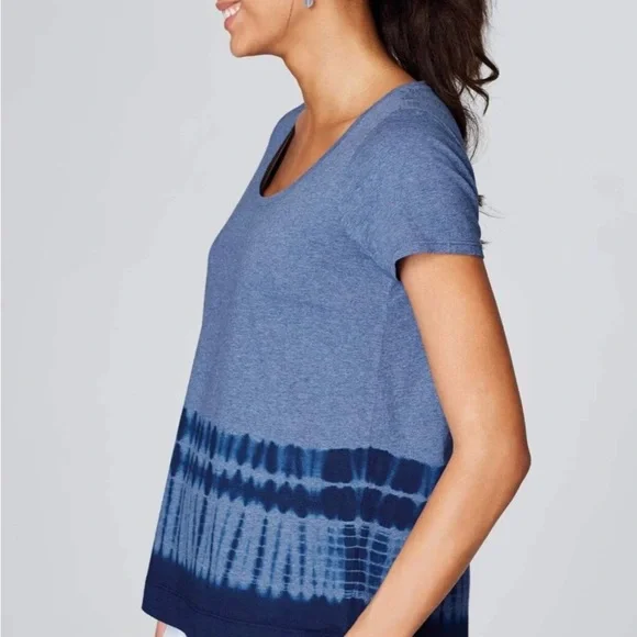 J. Jill Indigo Tie-Dye Short Sleeve Top - Picture 2 of 7